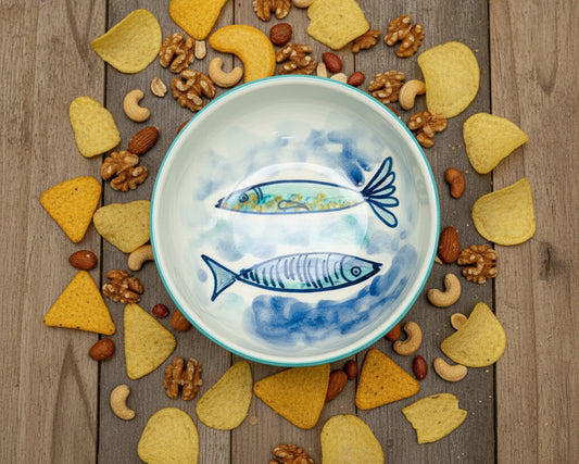 Schale  außen türkis (Ø15 cm, Höhe: 6 cm)