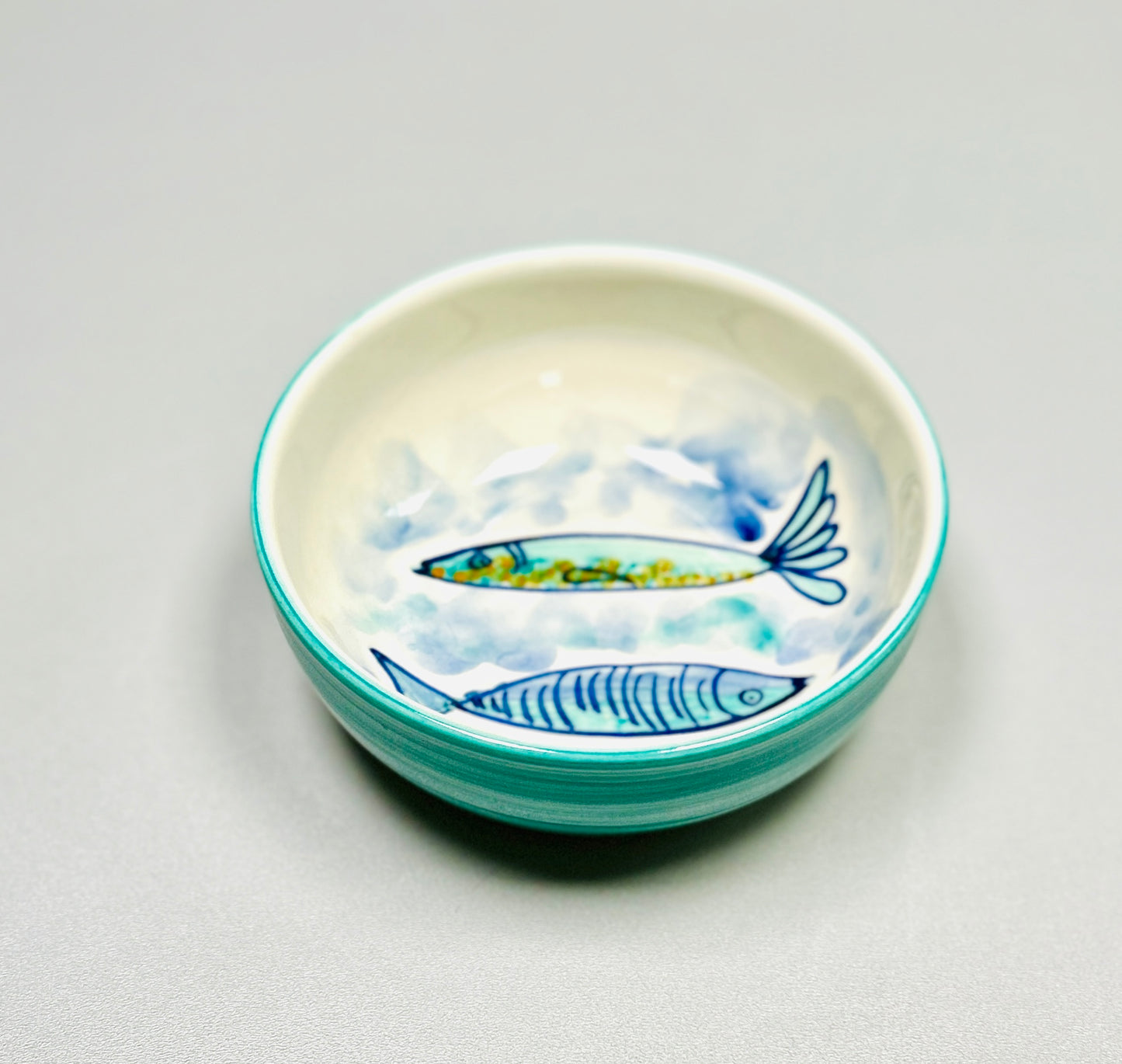 Schale "Fischfreunde Nora und Fee", außen türkis (Ø15 cm, Höhe: 6 cm)