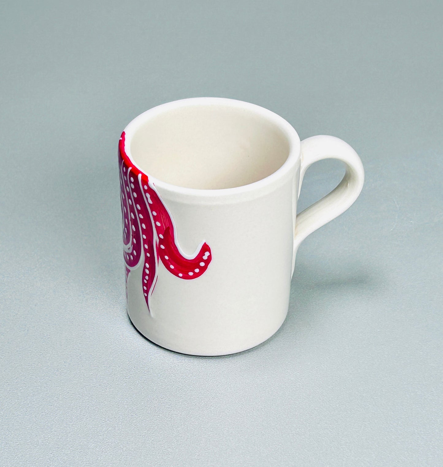 Kaffeetasse rot "Paulchen die Krake" (Ø 8,5 cm  Höhe: 9,5 cm)
