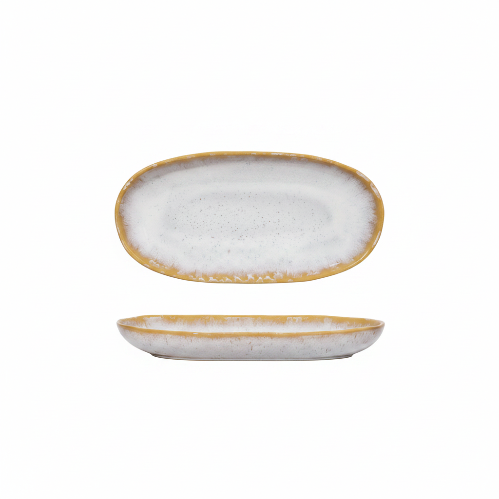 Ovale Servierplatte Small "Amazonia white"