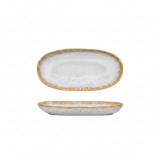Ovale Servierplatte Small "Amazonia white"