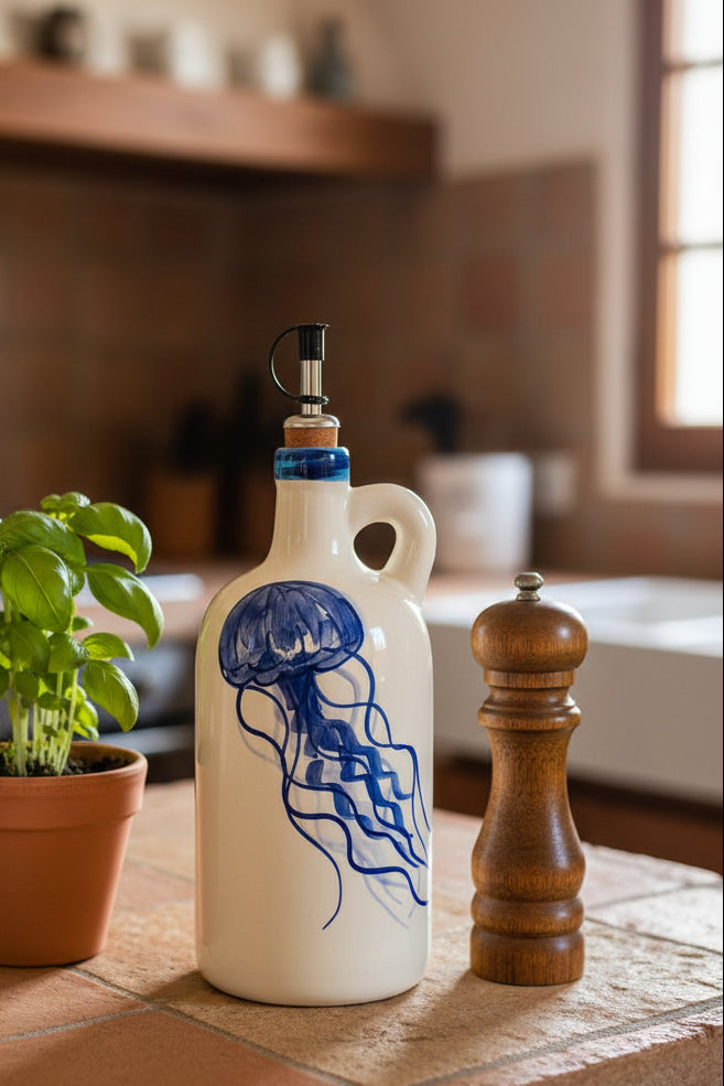 Ölflasche "Wilma die Quallenlady" (23 x 10 cm)