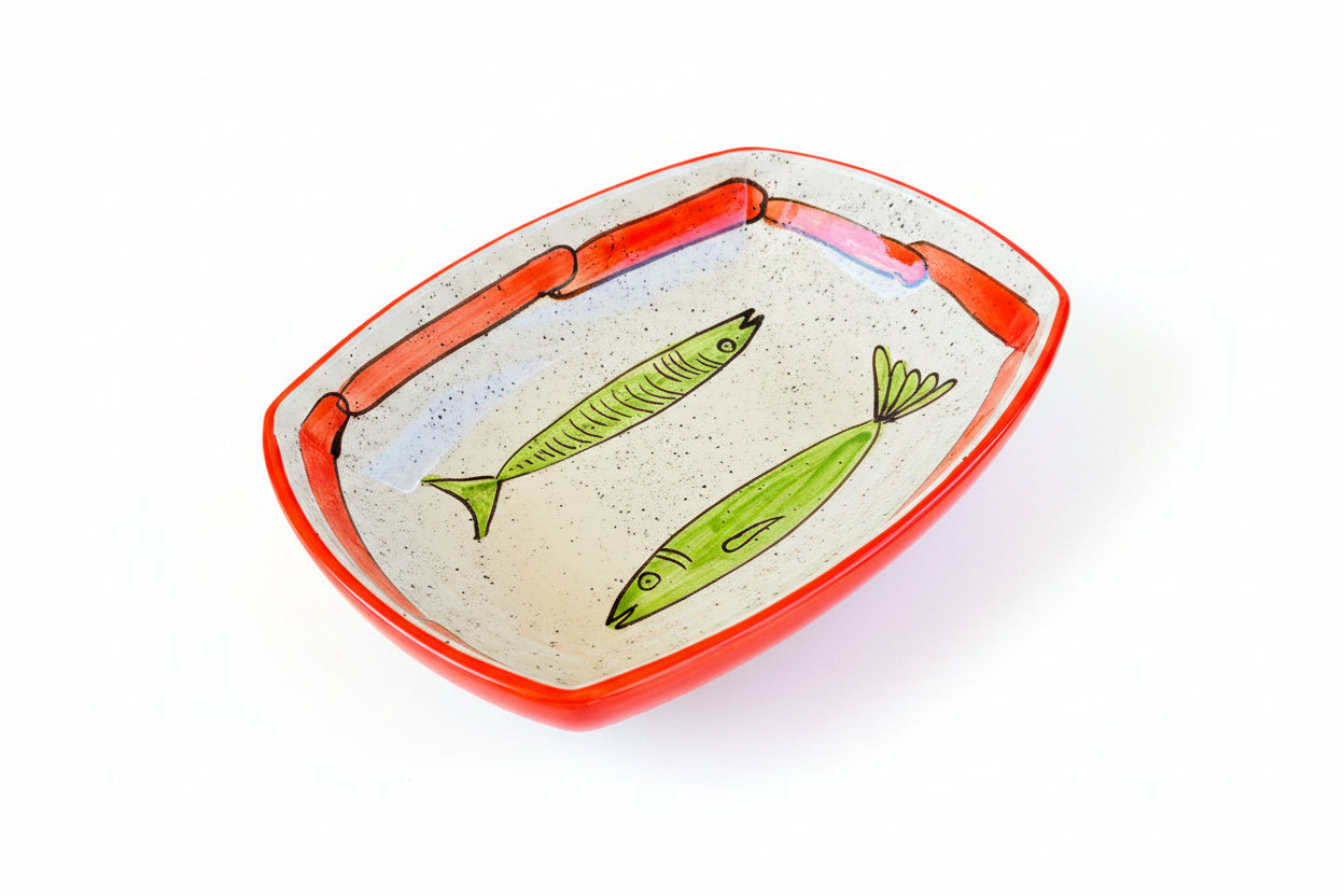 Servierschale „Sardinen" (22 x 17 x 6 cm) – Kollektion Fischfamilie