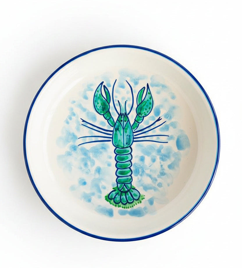 Schale „Fred der Hummer" blau  (Ø 27 x 7 cm)