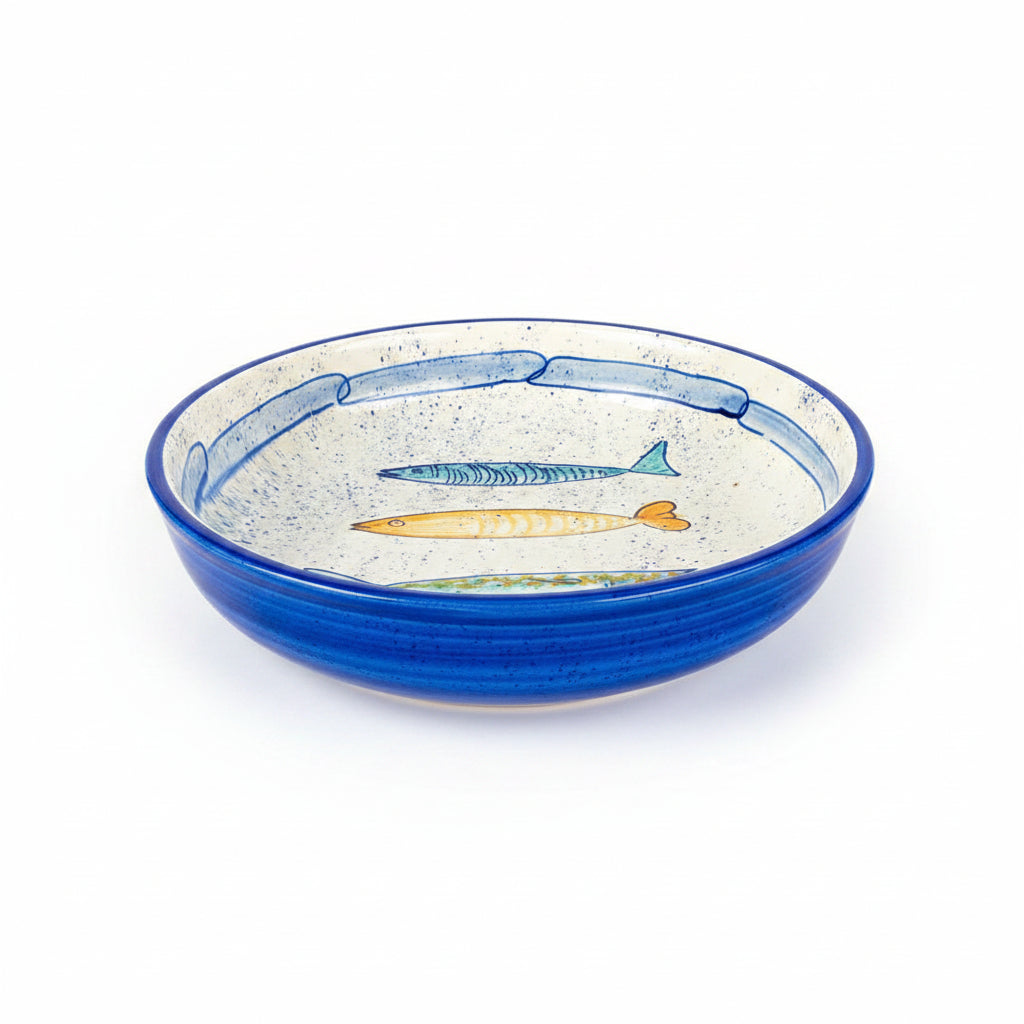 Schale "Sardinen" außen blau (27 cm Höhe: 7 cm)