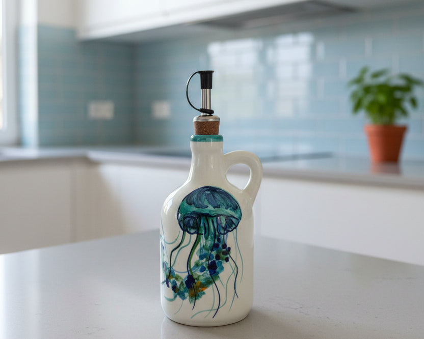 Ölflasche "Wilma die Quallenlady" ( 15 x 8 cm)