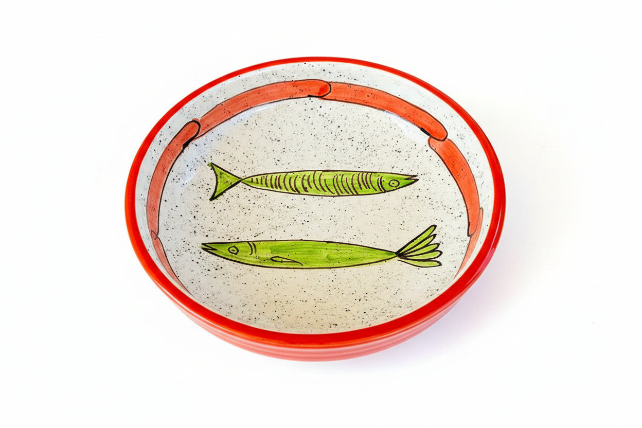 Schale "Sardinen" außen orange (Ø 27 cm Höhe: 7 cm)