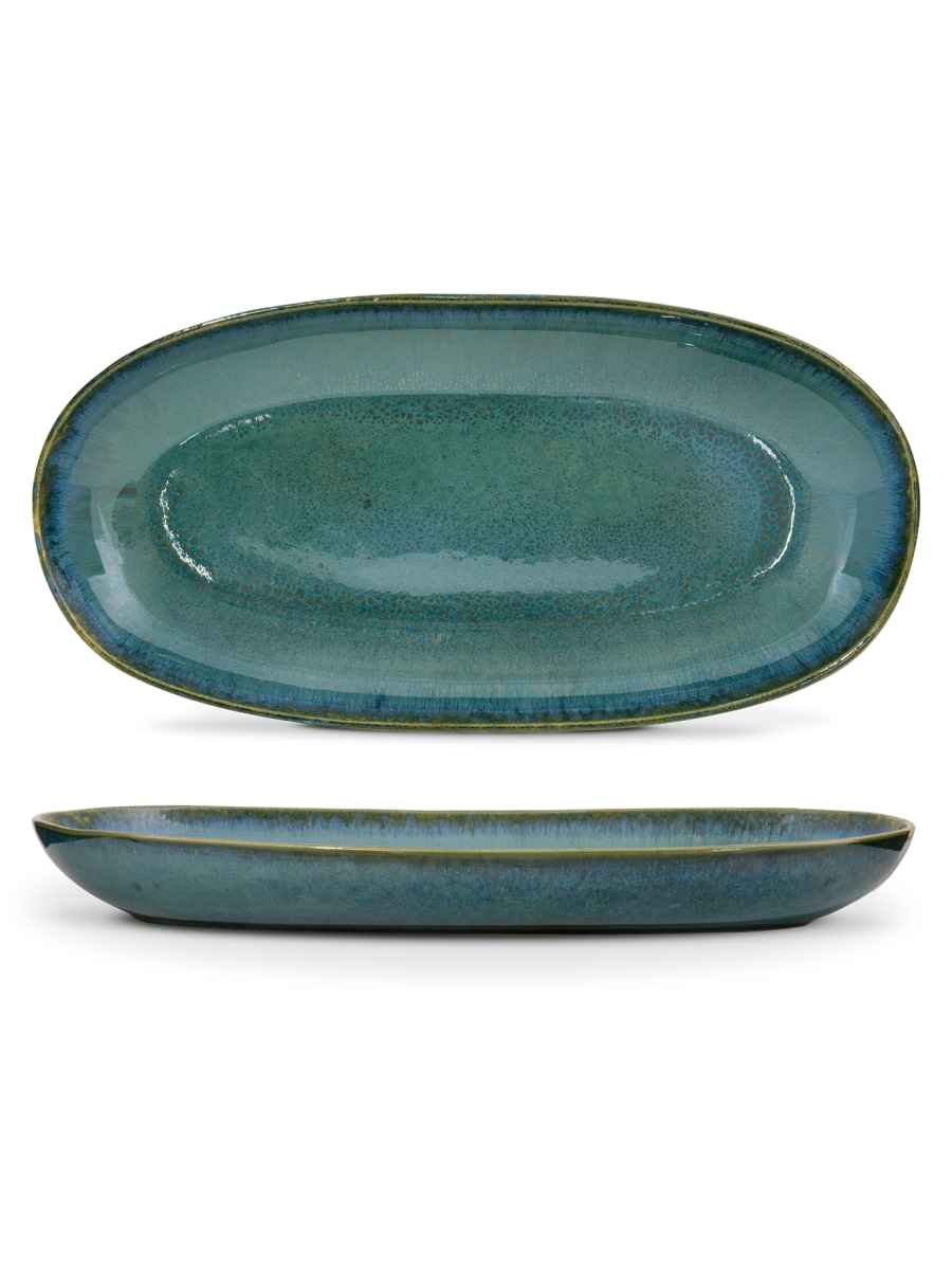 Ovale Servierplatte Large 42 x 21 x 3,7 cm "Amazonia green"